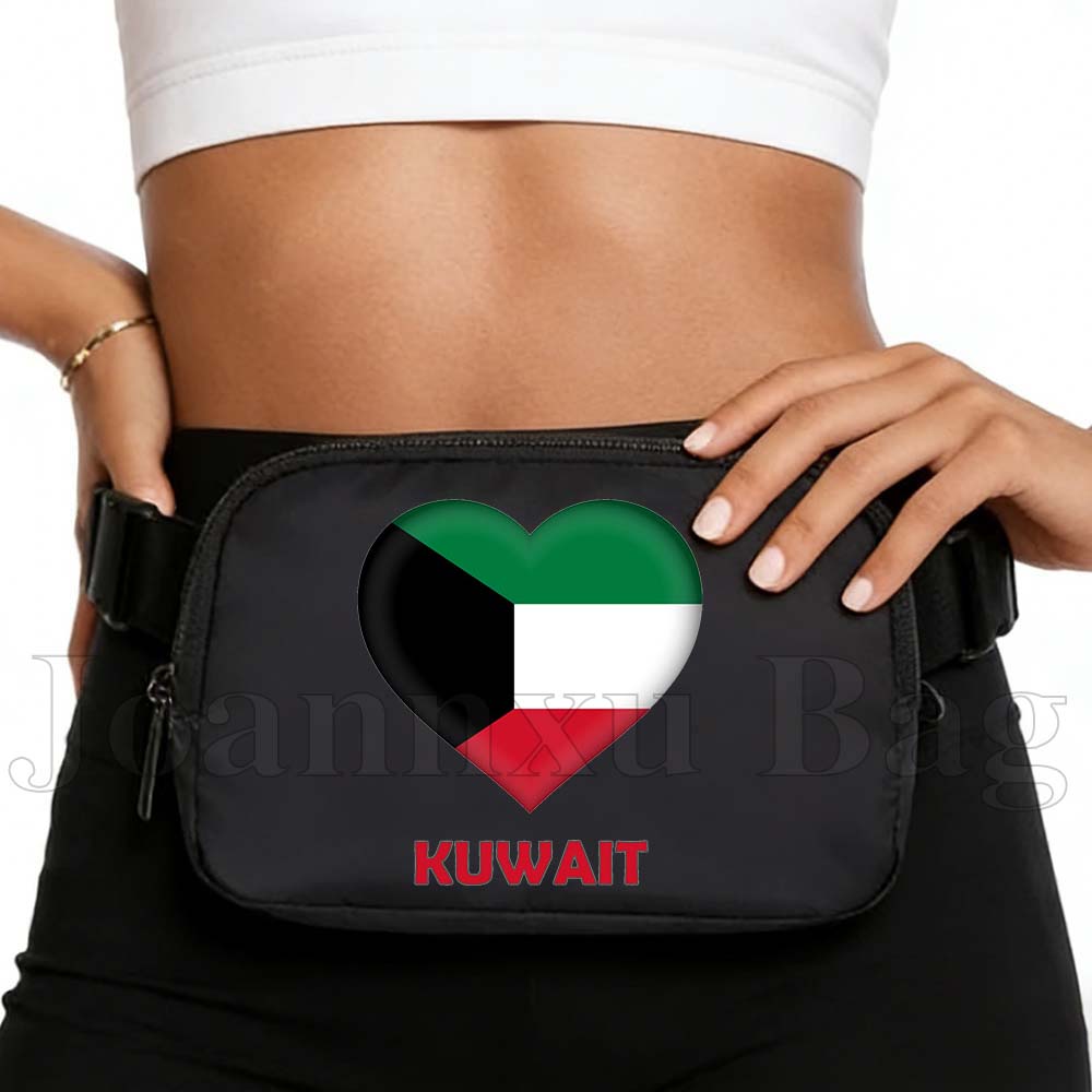 Women Bags Kuwait - Kuwait Heart Flag Chest Mobile Waist