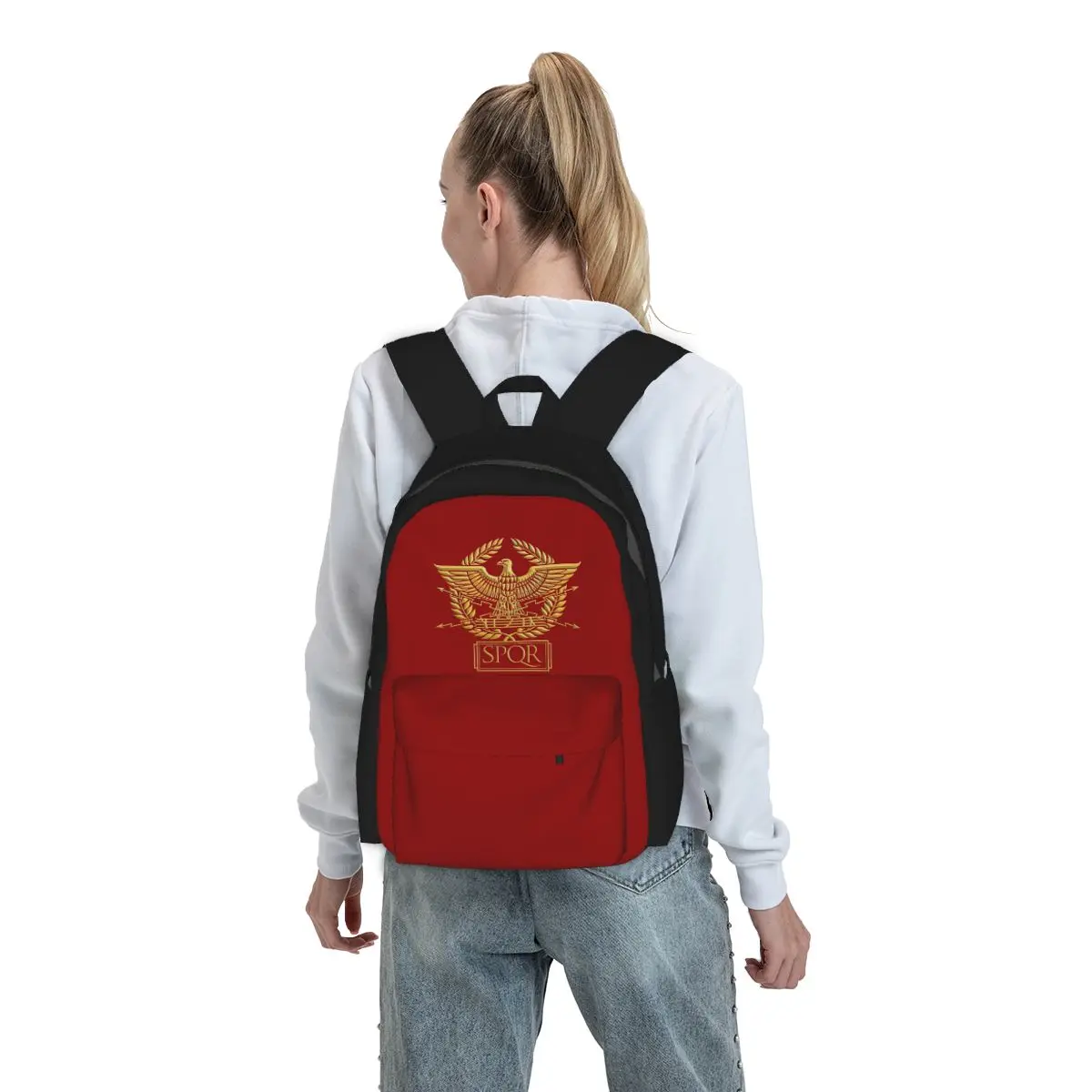Women Bags Rome - Rome SPQR Roman Backpack Student BookBag
