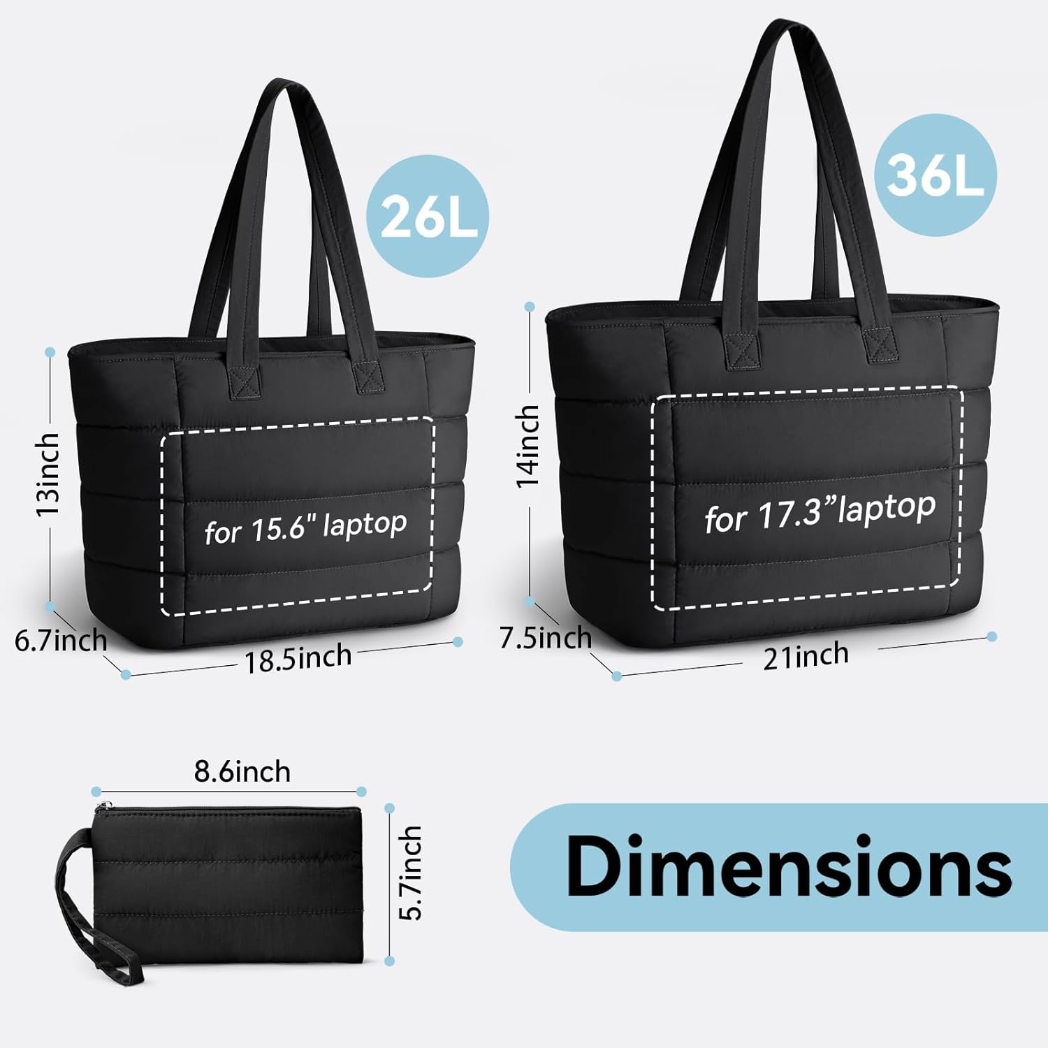 Puffer Tote Bag for Women, Lig - Women Bags Work recension och pris
