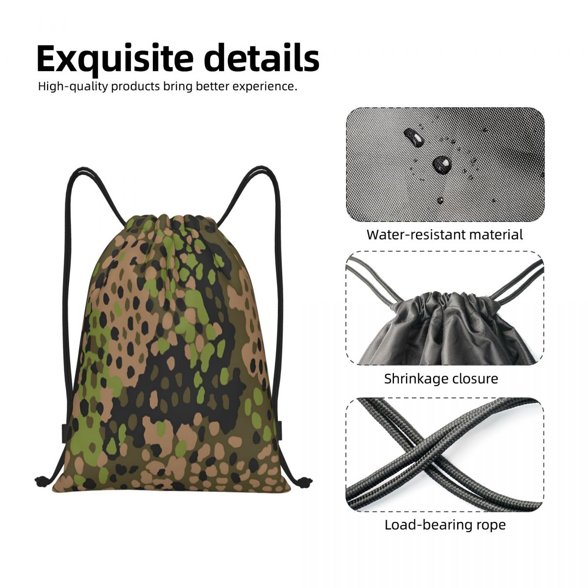 Custom WW2 Camo Drawstring Bac - Women Bags Germany recension och pris