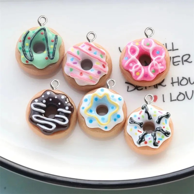 10Pcs Resin Donut Charms Color - Women Bags Mini recension och pris
