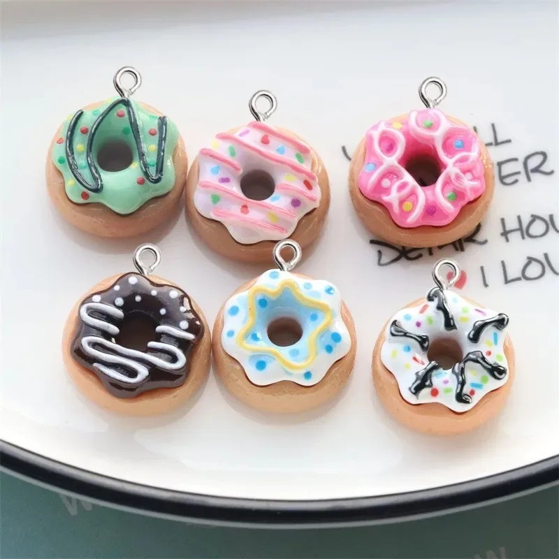 10Pcs Resin Donut Charms Color - Women Bags Mini recension och pris