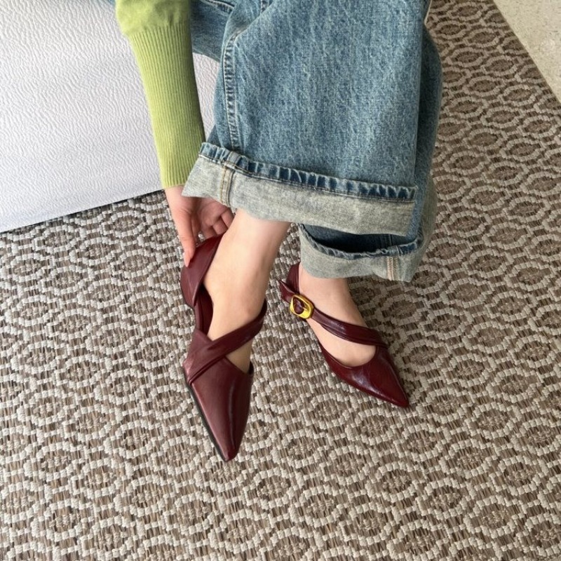 French Block Heel Pointed Toe  - Women Bags Rome recension och pris