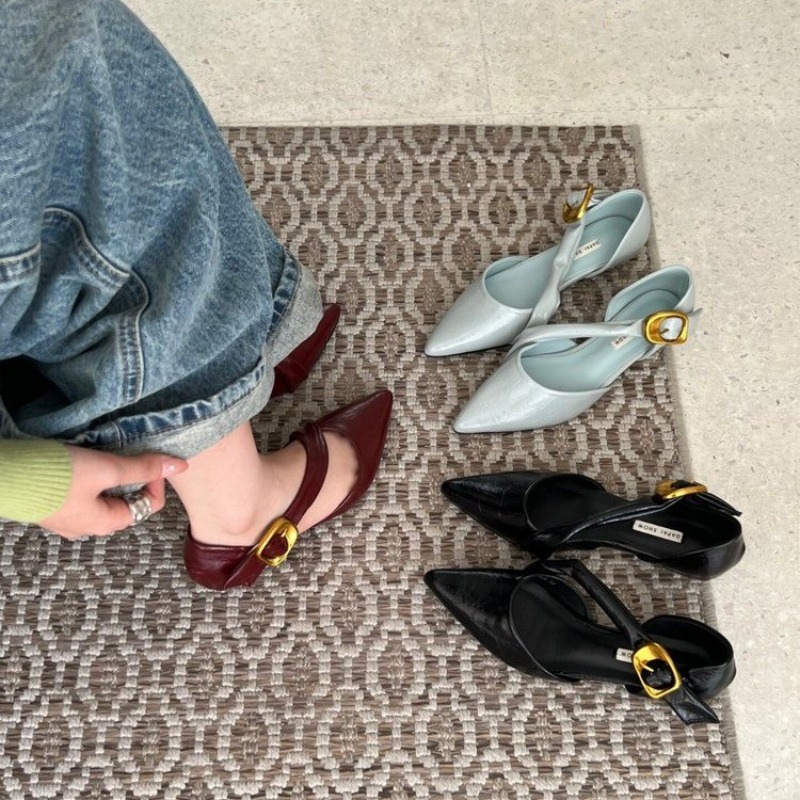 French Block Heel Pointed Toe  - Women Bags Rome recension och pris