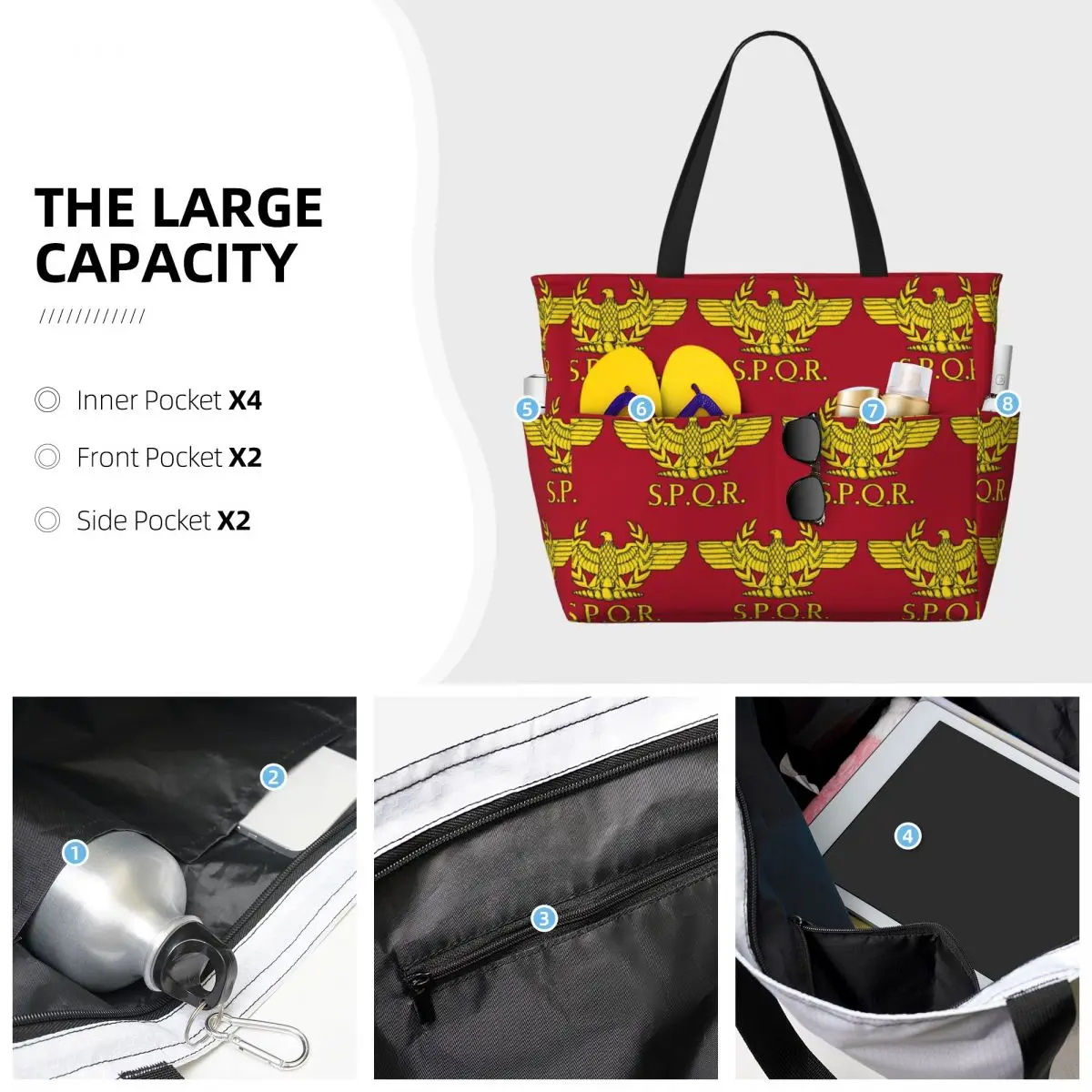 Rome SPQR Roman Beach Tote Bag - Women Bags Rome recension och pris