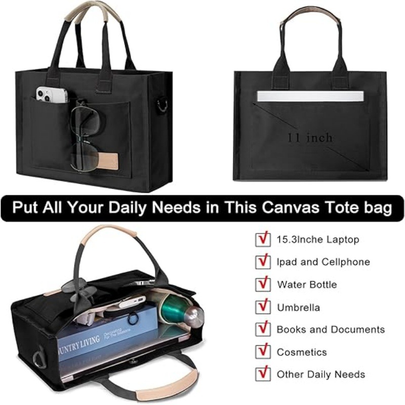 Women Large Canvas Tote Bag wi - Women'S Tote Bags For Work recension och pris