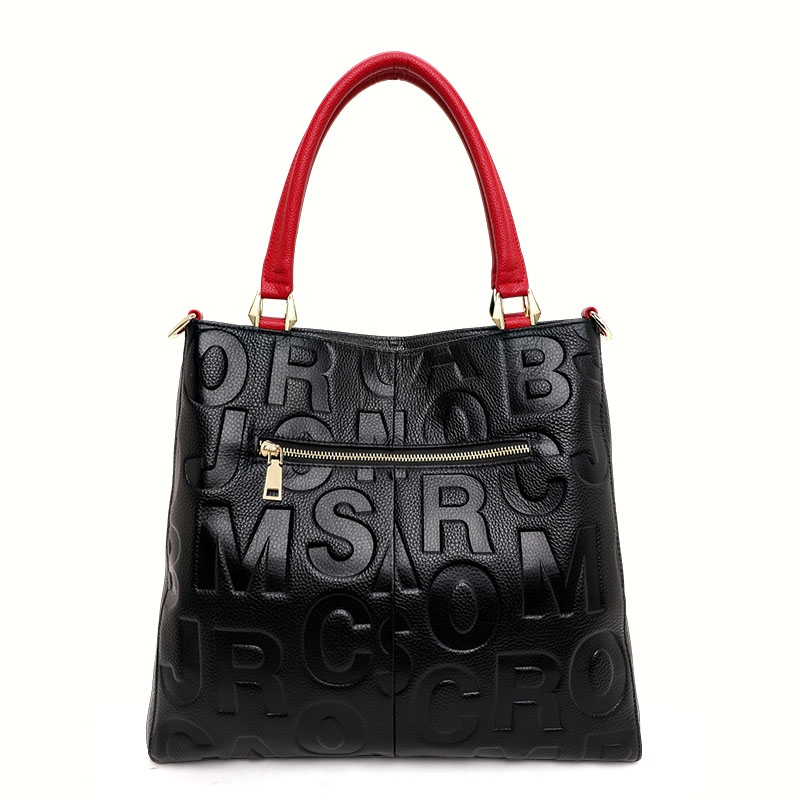 Genuine Cowhide Embossed Lette - Women Bags Work recension och pris