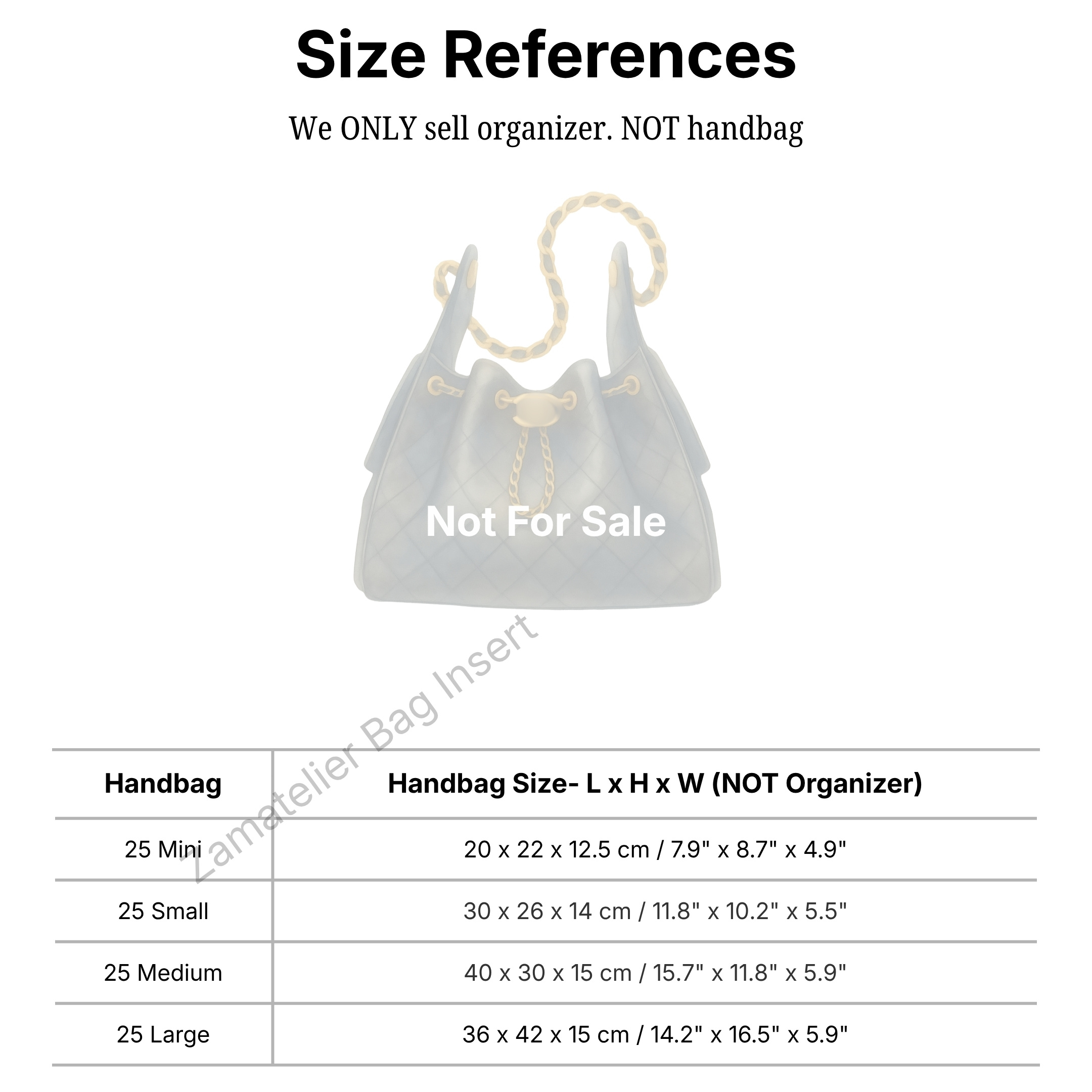 Custom Made Silk Insert for CC - Women Bags Mini recension och pris