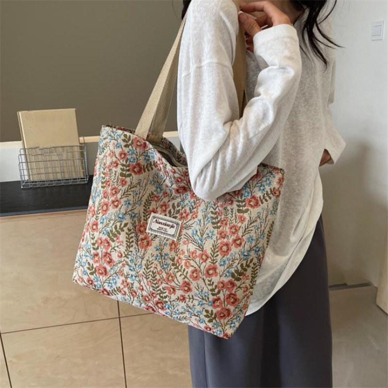 Embroidery Floral Canvas Handb - Women'S Tote Bags For Work recension och pris
