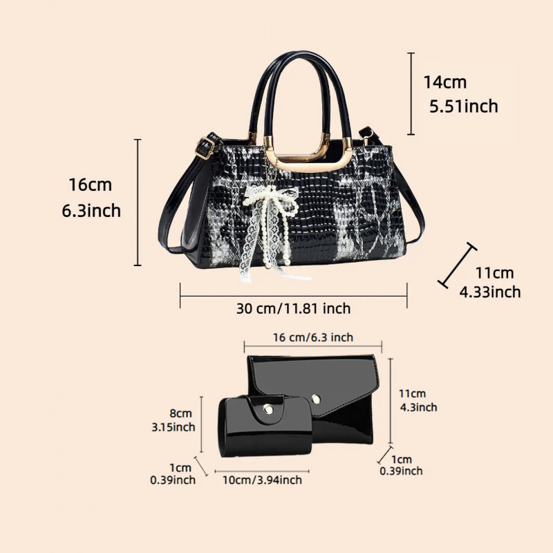 Women's Handbag Set, Crocodile - Women Bags For Gift recension och pris
